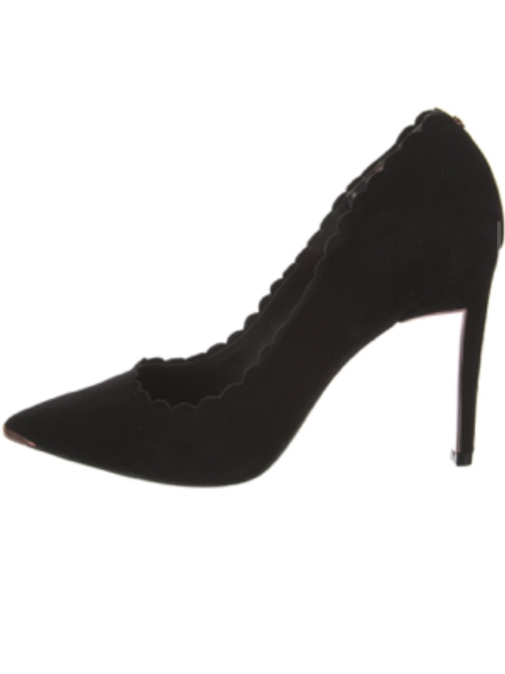 Ted Baker Black Suede Stiletto Metal Tipped Pumps Size 8.5 NWOT